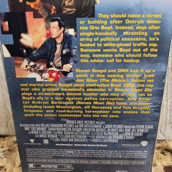 Exit Wounds VHS Steven Seagal DMX Color 101 Minutes Rated R - Picture 3 of 8